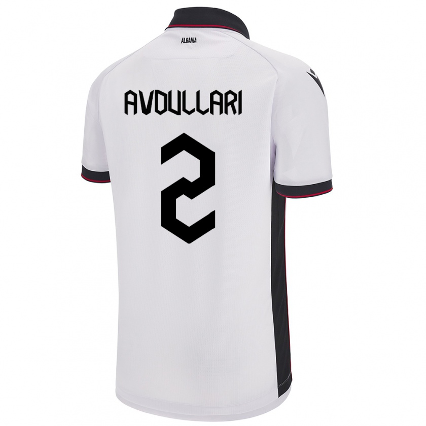 Kandiny Kinder Albanien Davide Avdullari #2 Weiß Auswärtstrikot Trikot 24-26 T-Shirt