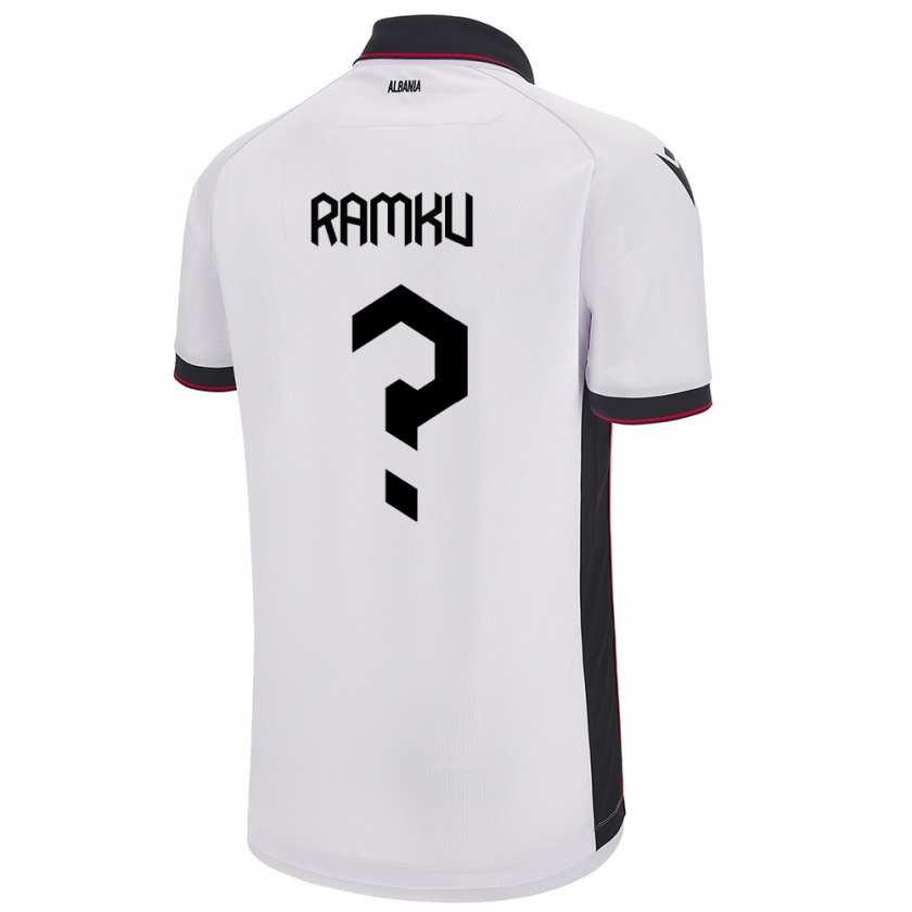 Kandiny Kinder Albanien Alex Ramku #0 Weiß Auswärtstrikot Trikot 24-26 T-Shirt