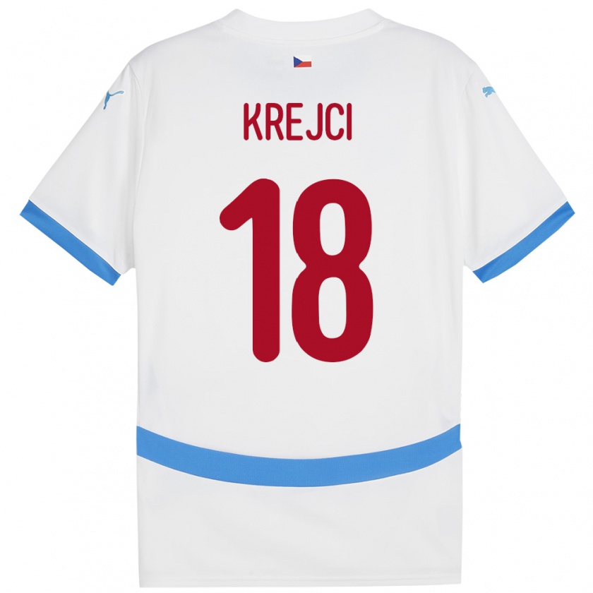 Kandiny Kinder Tschechien Ladislav Krejci #18 Weiß Auswärtstrikot Trikot 24-26 T-Shirt