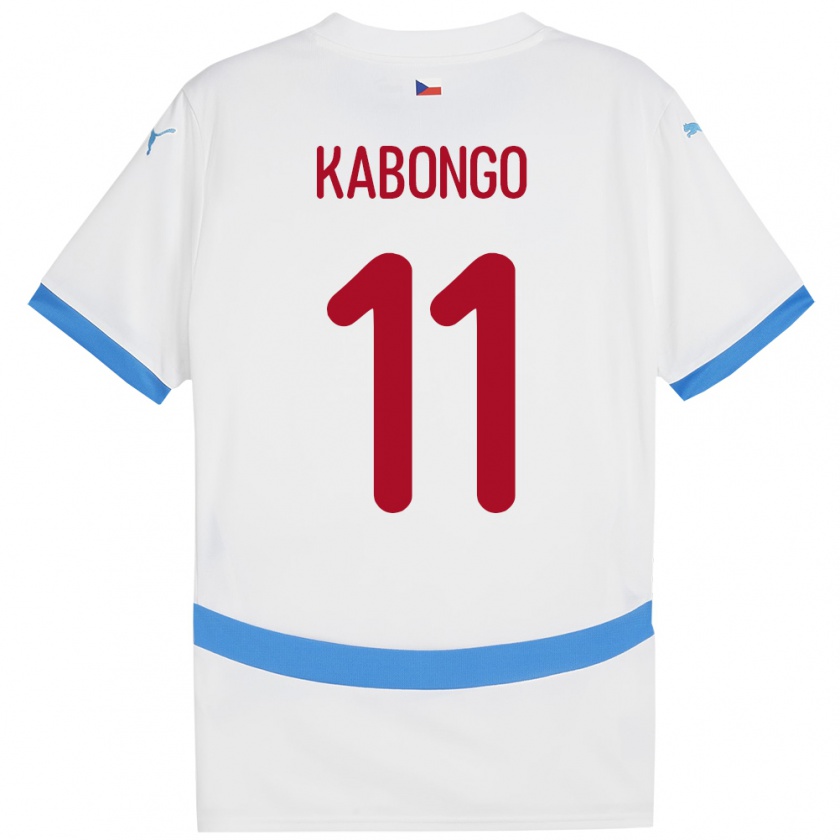 Kandiny Kinder Tschechien Christophe Kabongo #11 Weiß Auswärtstrikot Trikot 24-26 T-Shirt