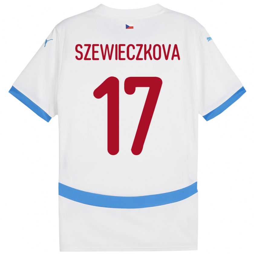 Kandiny Kinder Tschechien Tereza Szewieczková #17 Weiß Auswärtstrikot Trikot 24-26 T-Shirt