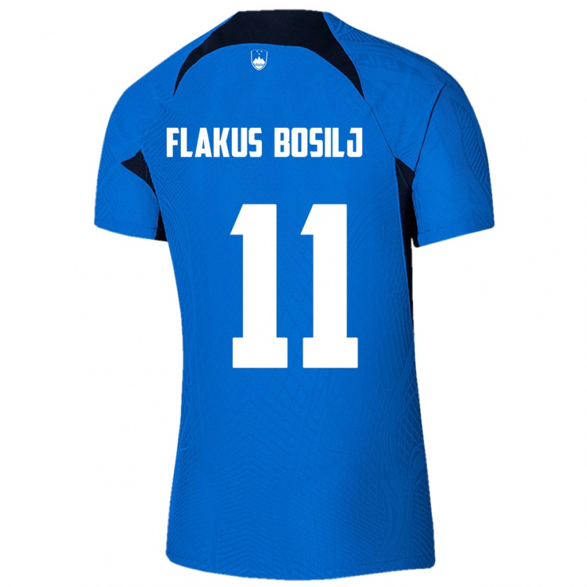 Kandiny Kinder Slowenien David Flakus Bosilj #11 Blau Auswärtstrikot Trikot 24-26 T-Shirt