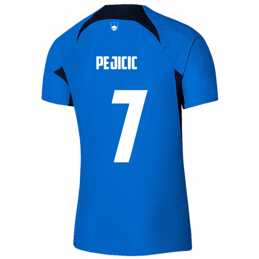 Kandiny Kinder Slowenien David Pejičić #7 Blau Auswärtstrikot Trikot 24-26 T-Shirt