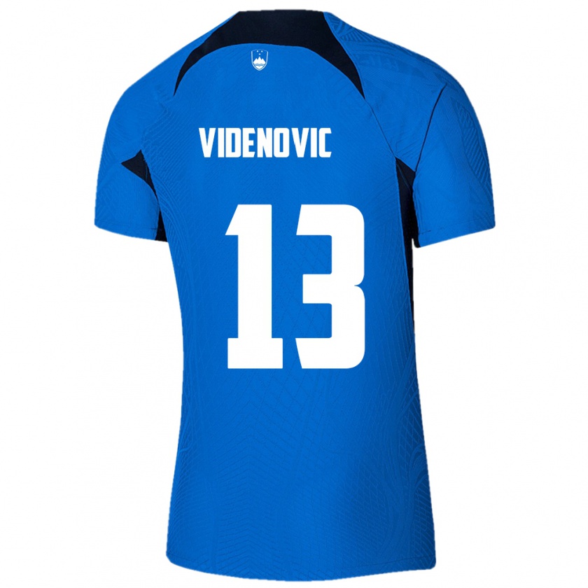 Kandiny Kinder Slowenien Denis Videnovic #13 Blau Auswärtstrikot Trikot 24-26 T-Shirt