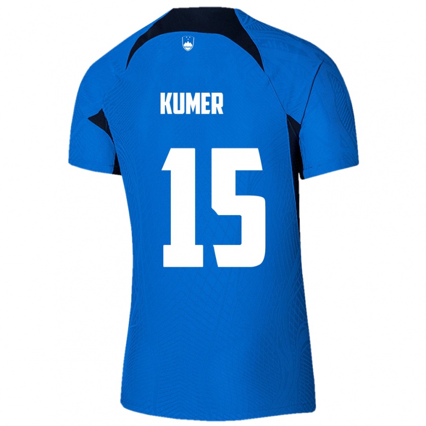 Kandiny Kinder Slowenien Alin Kumer #15 Blau Auswärtstrikot Trikot 24-26 T-Shirt