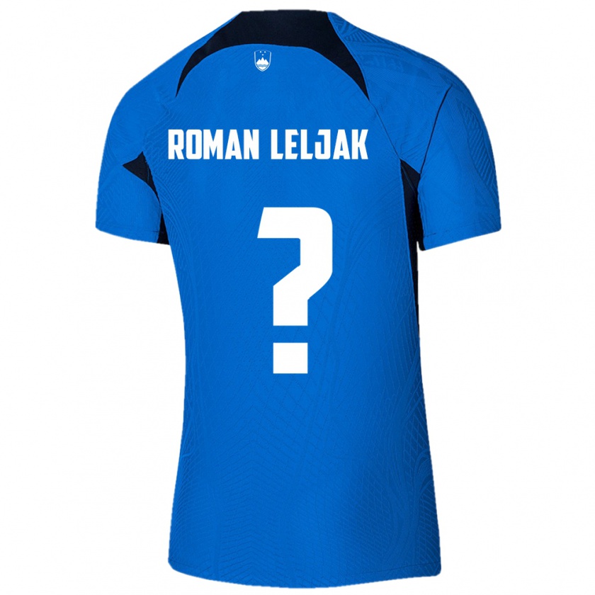 Kandiny Kinder Slowenien Nejc Roman Leljak #0 Blau Auswärtstrikot Trikot 24-26 T-Shirt