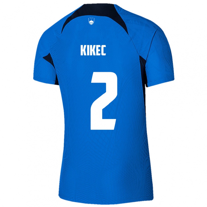 Kandiny Kinder Slowenien Timon Kikec #2 Blau Auswärtstrikot Trikot 24-26 T-Shirt