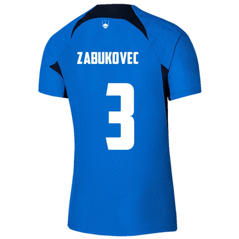 Kandiny Kinder Slowenien Anze Zabukovec #3 Blau Auswärtstrikot Trikot 24-26 T-Shirt