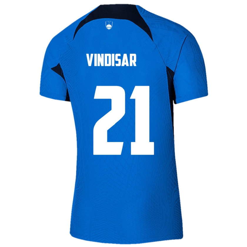 Kandiny Kinder Slowenien Zala Vindišar #21 Blau Auswärtstrikot Trikot 24-26 T-Shirt