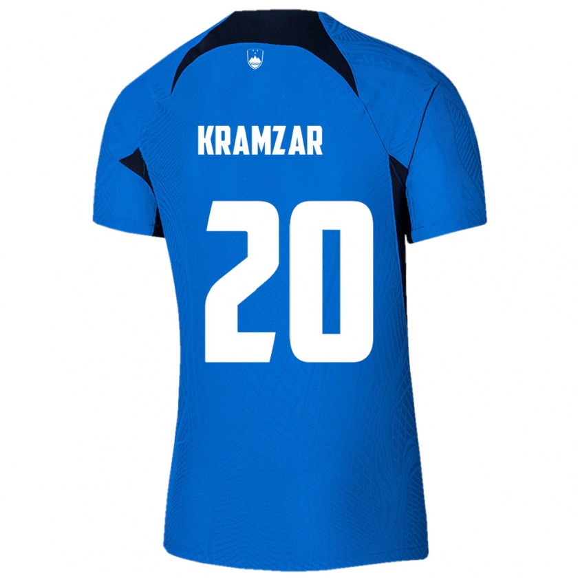 Kandiny Kinder Slowenien Zara Kramžar #20 Blau Auswärtstrikot Trikot 24-26 T-Shirt