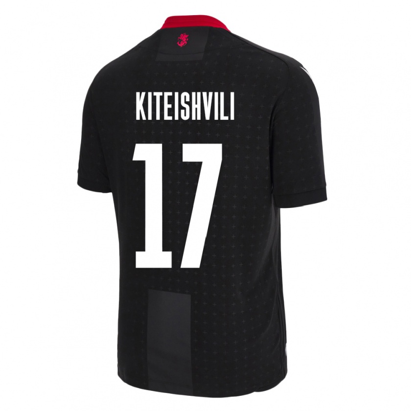 Kandiny Kinder Georgien Otar Kiteishvili #17 Schwarz Auswärtstrikot Trikot 24-26 T-Shirt