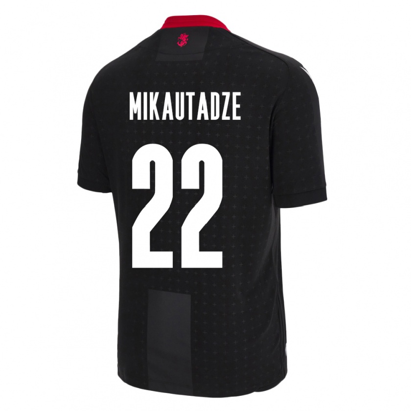 Kandiny Kinder Georgien Georges Mikautadze #22 Schwarz Auswärtstrikot Trikot 24-26 T-Shirt