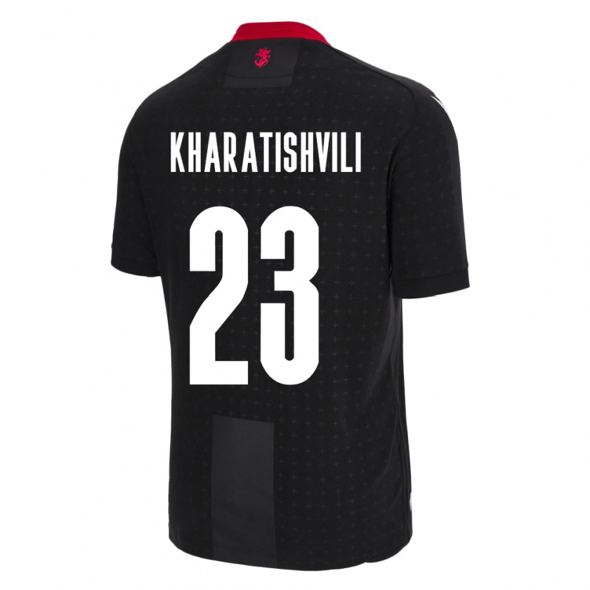 Kandiny Kinder Georgien Luka Kharatishvili #23 Schwarz Auswärtstrikot Trikot 24-26 T-Shirt