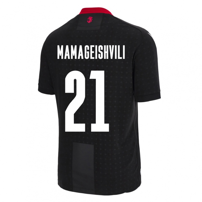 Kandiny Kinder Georgien Otar Mamageishvili #21 Schwarz Auswärtstrikot Trikot 24-26 T-Shirt