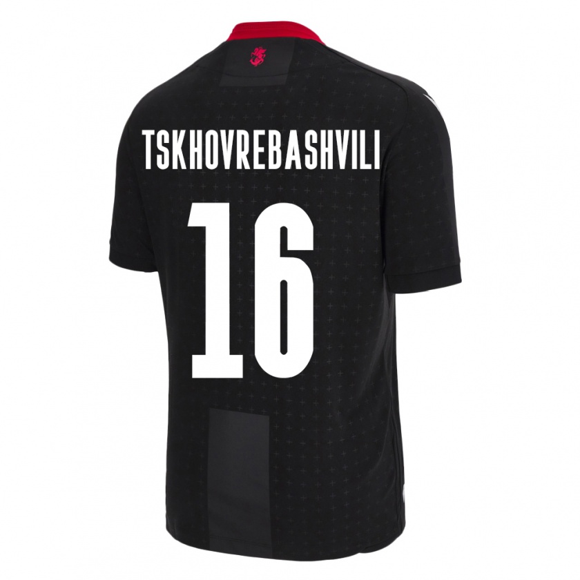 Kandiny Kinder Georgien Nikoloz Tskhovrebashvili #16 Schwarz Auswärtstrikot Trikot 24-26 T-Shirt