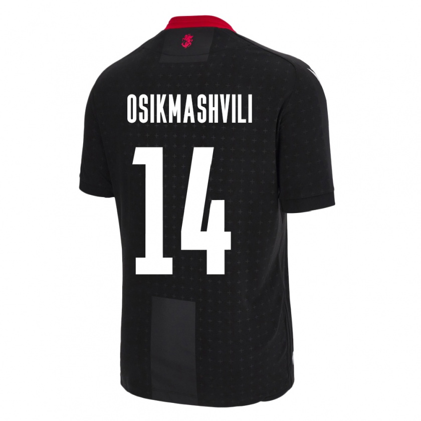 Kandiny Kinder Georgien Levan Osikmashvili #14 Schwarz Auswärtstrikot Trikot 24-26 T-Shirt