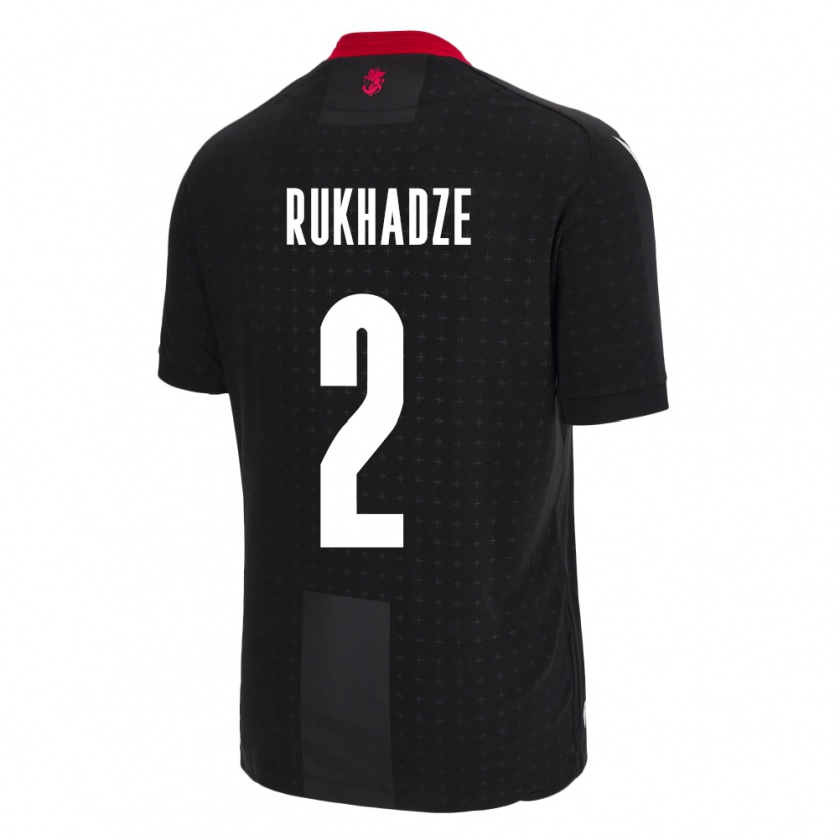 Kandiny Kinder Georgien Zurab Rukhadze #2 Schwarz Auswärtstrikot Trikot 24-26 T-Shirt