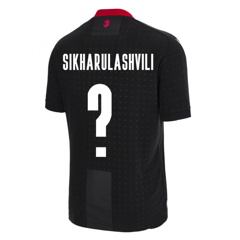 Kandiny Kinder Georgien Nika Sikharulashvili #0 Schwarz Auswärtstrikot Trikot 24-26 T-Shirt