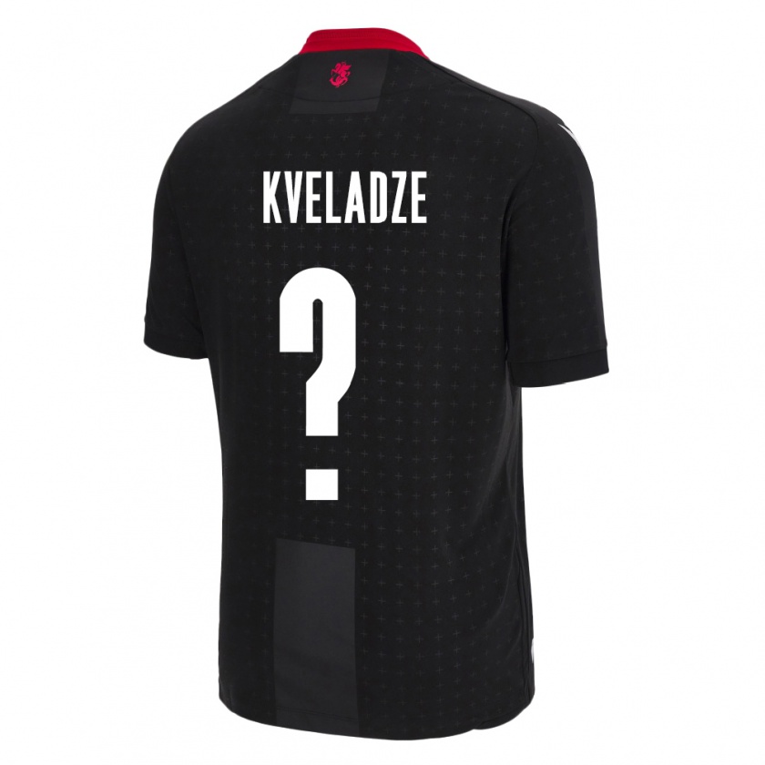 Kandiny Kinder Georgien Giorgi Kveladze #0 Schwarz Auswärtstrikot Trikot 24-26 T-Shirt