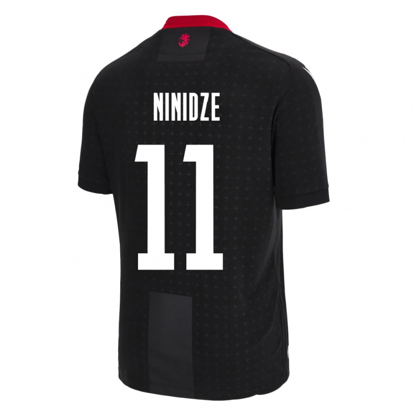 Kandiny Kinder Georgien Nikoloz Ninidze #11 Schwarz Auswärtstrikot Trikot 24-26 T-Shirt