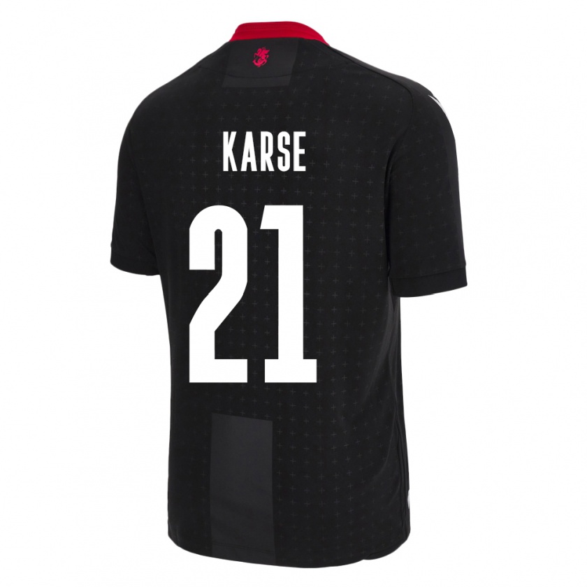 Kandiny Kinder Georgien Karse #21 Schwarz Auswärtstrikot Trikot 24-26 T-Shirt