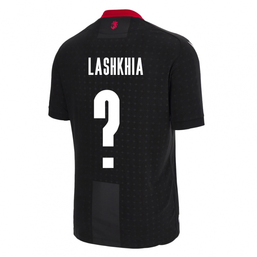 Kandiny Kinder Georgien Luka Lashkhia #0 Schwarz Auswärtstrikot Trikot 24-26 T-Shirt