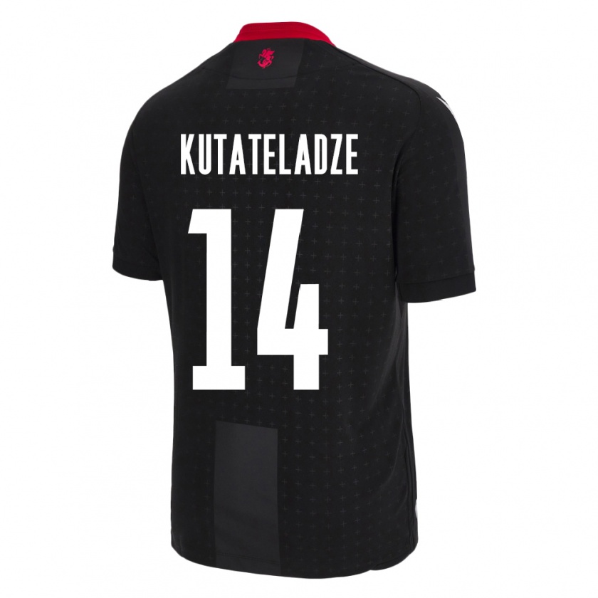 Kandiny Kinder Georgien Alexandre Kutateladze #14 Schwarz Auswärtstrikot Trikot 24-26 T-Shirt