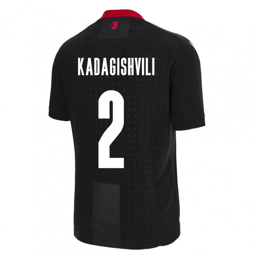 Kandiny Kinder Georgien Gvantsa Kadagishvili #2 Schwarz Auswärtstrikot Trikot 24-26 T-Shirt