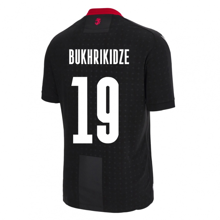 Kandiny Kinder Georgien Nino Bukhrikidze #19 Schwarz Auswärtstrikot Trikot 24-26 T-Shirt