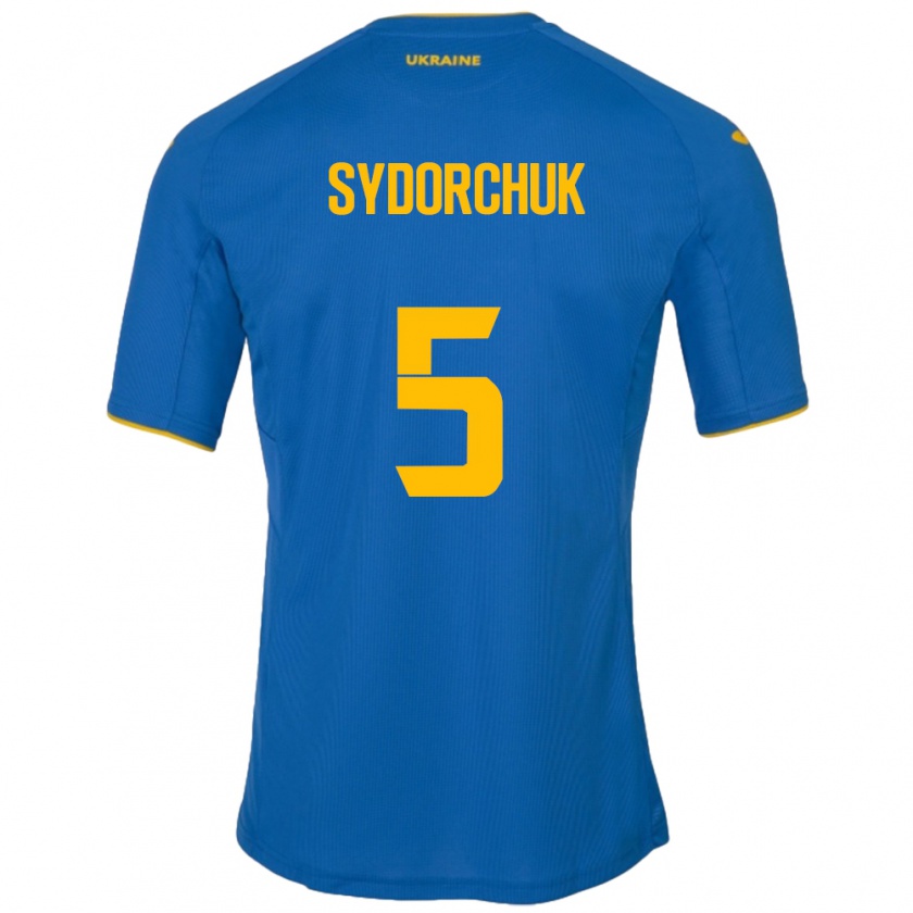 Kandiny Kinder Ukraine Sergiy Sydorchuk #5 Blau Auswärtstrikot Trikot 24-26 T-Shirt