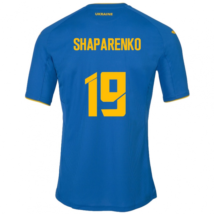 Kandiny Kinder Ukraine Mykola Shaparenko #19 Blau Auswärtstrikot Trikot 24-26 T-Shirt