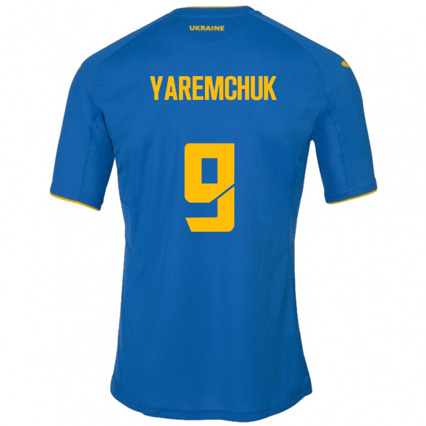 Kandiny Kinder Ukraine Roman Yaremchuk #9 Blau Auswärtstrikot Trikot 24-26 T-Shirt