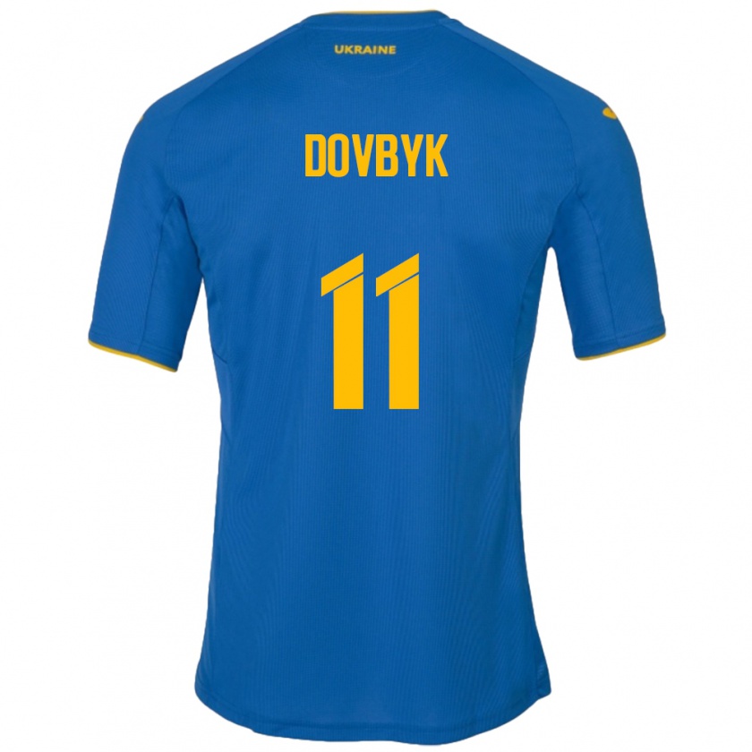 Kandiny Kinder Ukraine Artem Dovbyk #11 Blau Auswärtstrikot Trikot 24-26 T-Shirt