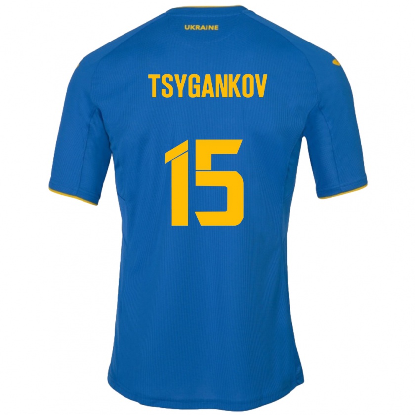 Kandiny Kinder Ukraine Viktor Tsygankov #15 Blau Auswärtstrikot Trikot 24-26 T-Shirt