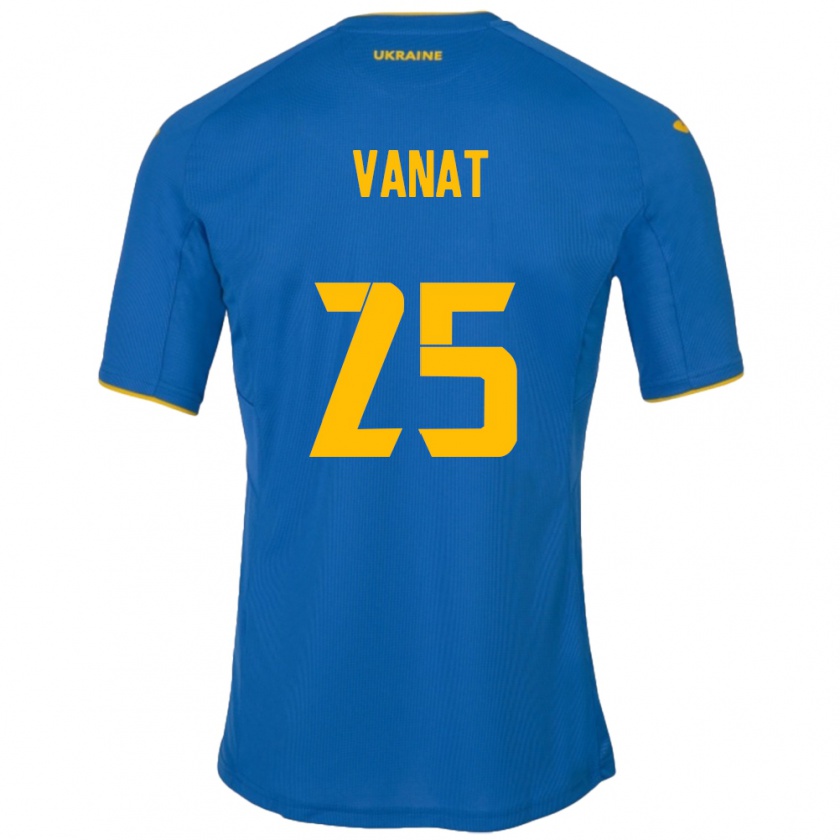 Kandiny Kinder Ukraine Vladyslav Vanat #25 Blau Auswärtstrikot Trikot 24-26 T-Shirt