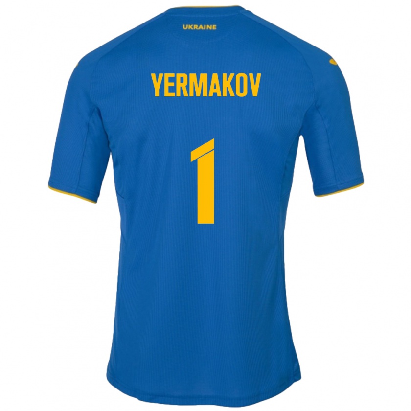 Kandiny Kinder Ukraine Georgiy Yermakov #1 Blau Auswärtstrikot Trikot 24-26 T-Shirt