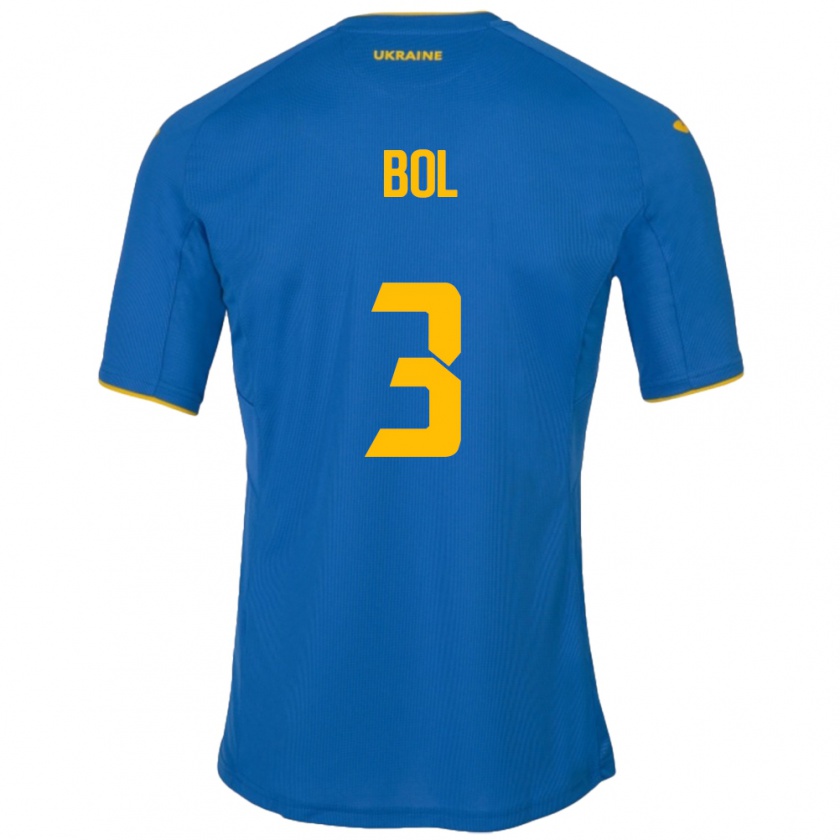 Kandiny Kinder Ukraine Anton Bol #3 Blau Auswärtstrikot Trikot 24-26 T-Shirt