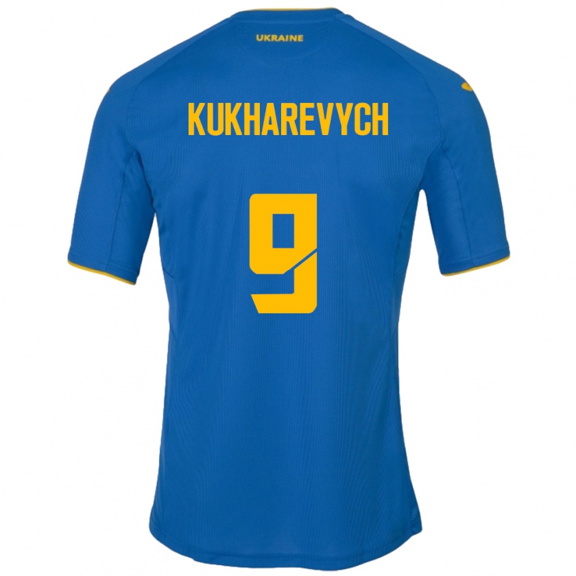 Kandiny Kinder Ukraine Mykola Kukharevych #9 Blau Auswärtstrikot Trikot 24-26 T-Shirt