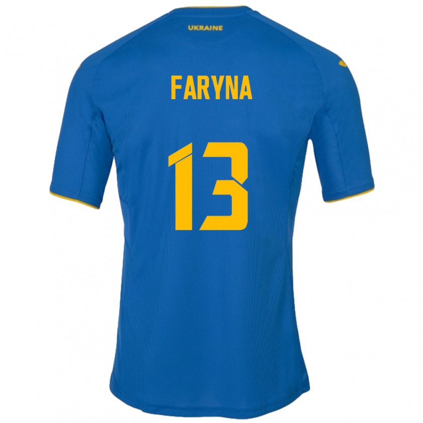 Kandiny Kinder Ukraine Maryan Faryna #13 Blau Auswärtstrikot Trikot 24-26 T-Shirt