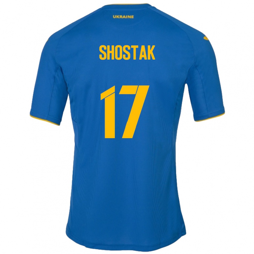 Kandiny Kinder Ukraine Denys Shostak #17 Blau Auswärtstrikot Trikot 24-26 T-Shirt