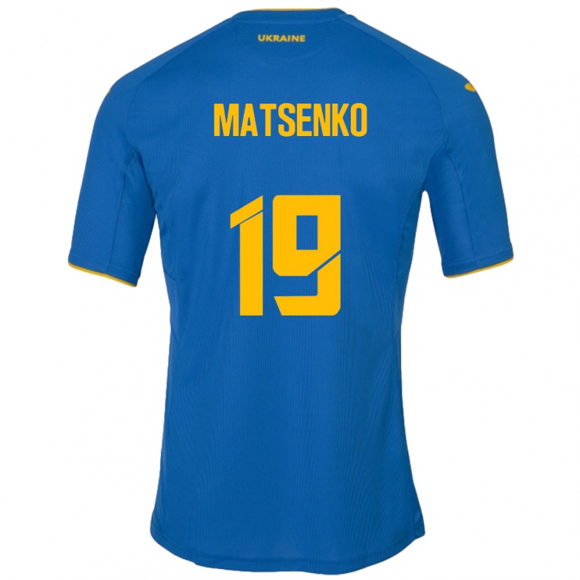 Kandiny Kinder Ukraine Yegor Matsenko #19 Blau Auswärtstrikot Trikot 24-26 T-Shirt