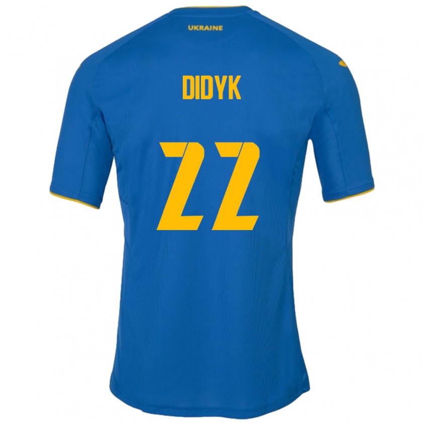 Kandiny Kinder Ukraine Roman Didyk #22 Blau Auswärtstrikot Trikot 24-26 T-Shirt