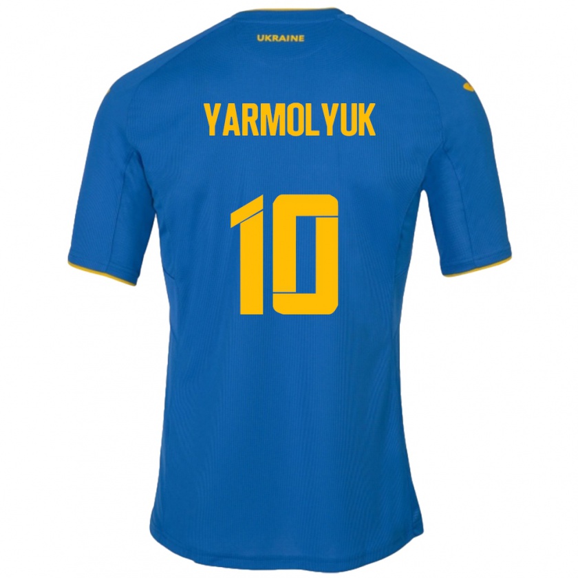 Kandiny Kinder Ukraine Yegor Yarmolyuk #10 Blau Auswärtstrikot Trikot 24-26 T-Shirt