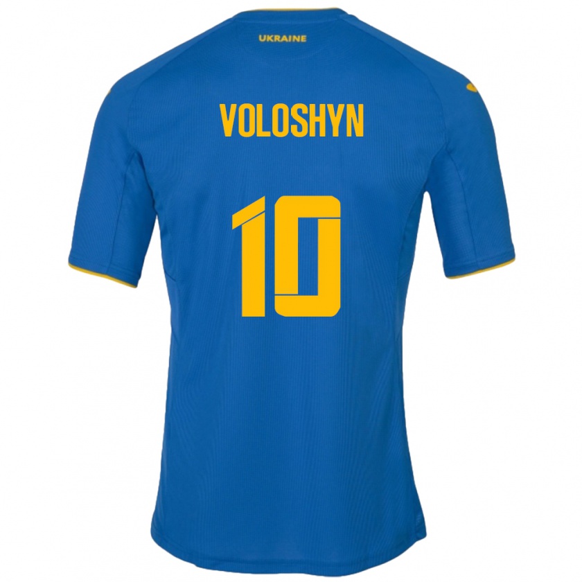 Kandiny Kinder Ukraine Nazar Voloshyn #10 Blau Auswärtstrikot Trikot 24-26 T-Shirt