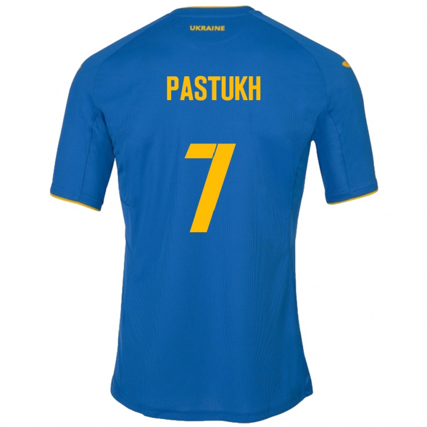 Kandiny Kinder Ukraine Yevgeniy Pastukh #7 Blau Auswärtstrikot Trikot 24-26 T-Shirt