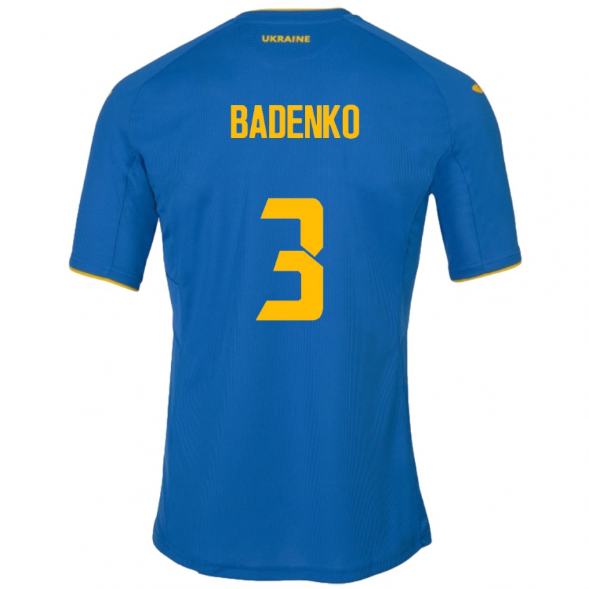 Kandiny Kinder Ukraine Ilya Badenko #3 Blau Auswärtstrikot Trikot 24-26 T-Shirt