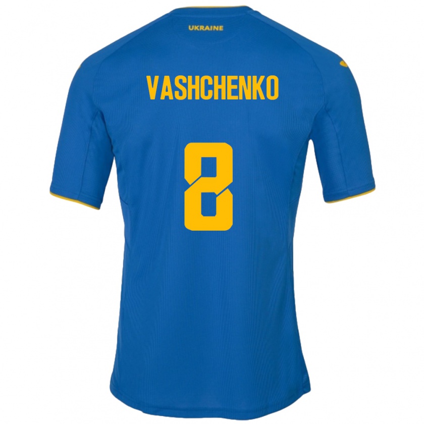 Kandiny Kinder Ukraine Daniil Vashchenko #8 Blau Auswärtstrikot Trikot 24-26 T-Shirt