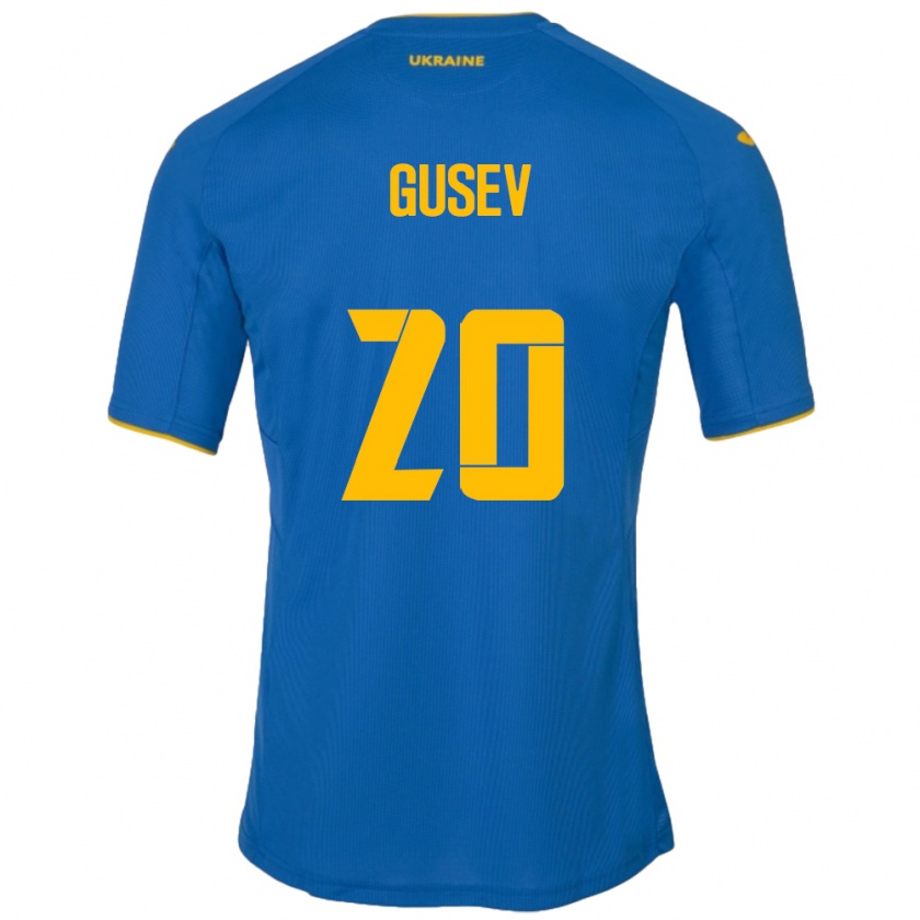 Kandiny Kinder Ukraine Oleksiy Gusev #20 Blau Auswärtstrikot Trikot 24-26 T-Shirt