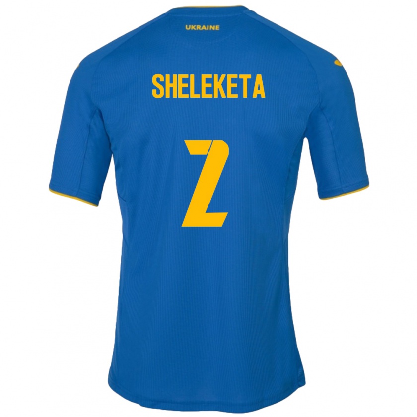 Kandiny Kinder Ukraine Mykyta Sheleketa #2 Blau Auswärtstrikot Trikot 24-26 T-Shirt