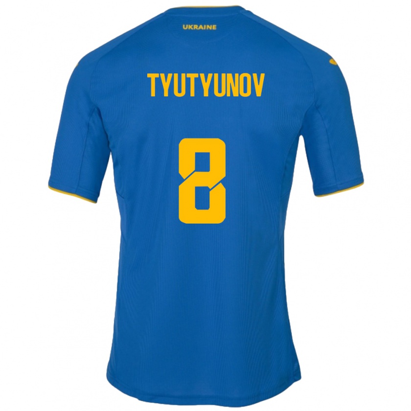 Kandiny Kinder Ukraine Vladyslav Tyutyunov #8 Blau Auswärtstrikot Trikot 24-26 T-Shirt